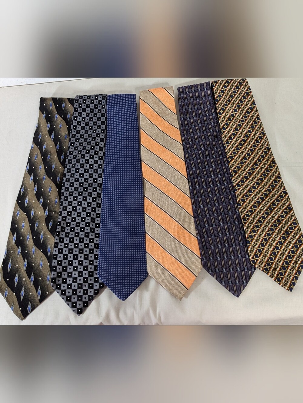 6 Assorted Silk Tie Lot Evan Picone Ron Chereskin Stafford Jos A Bank Plus More